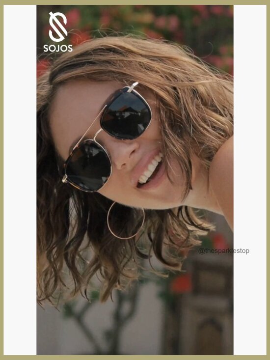 Retro Aviator Polarized Sunglasses, Square Frame, UV400 Protection main image 4